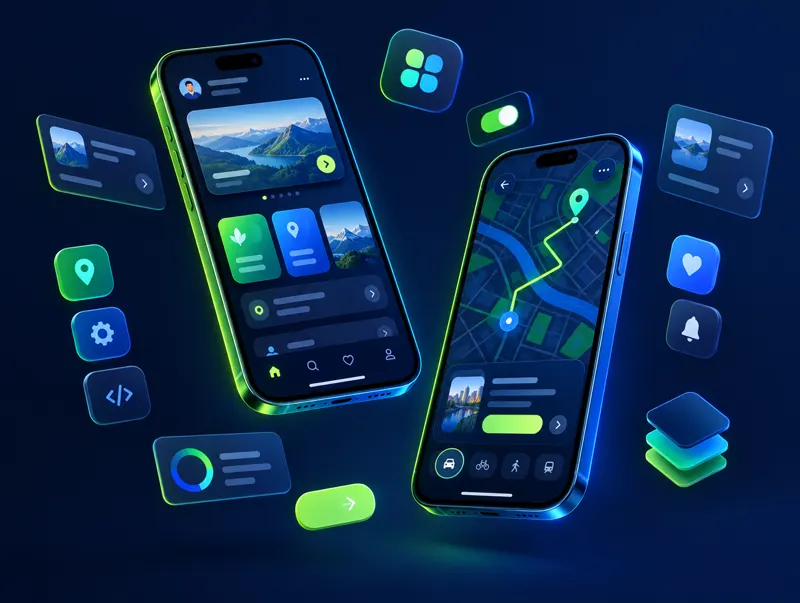 Dos celulares mostrando una app móvil